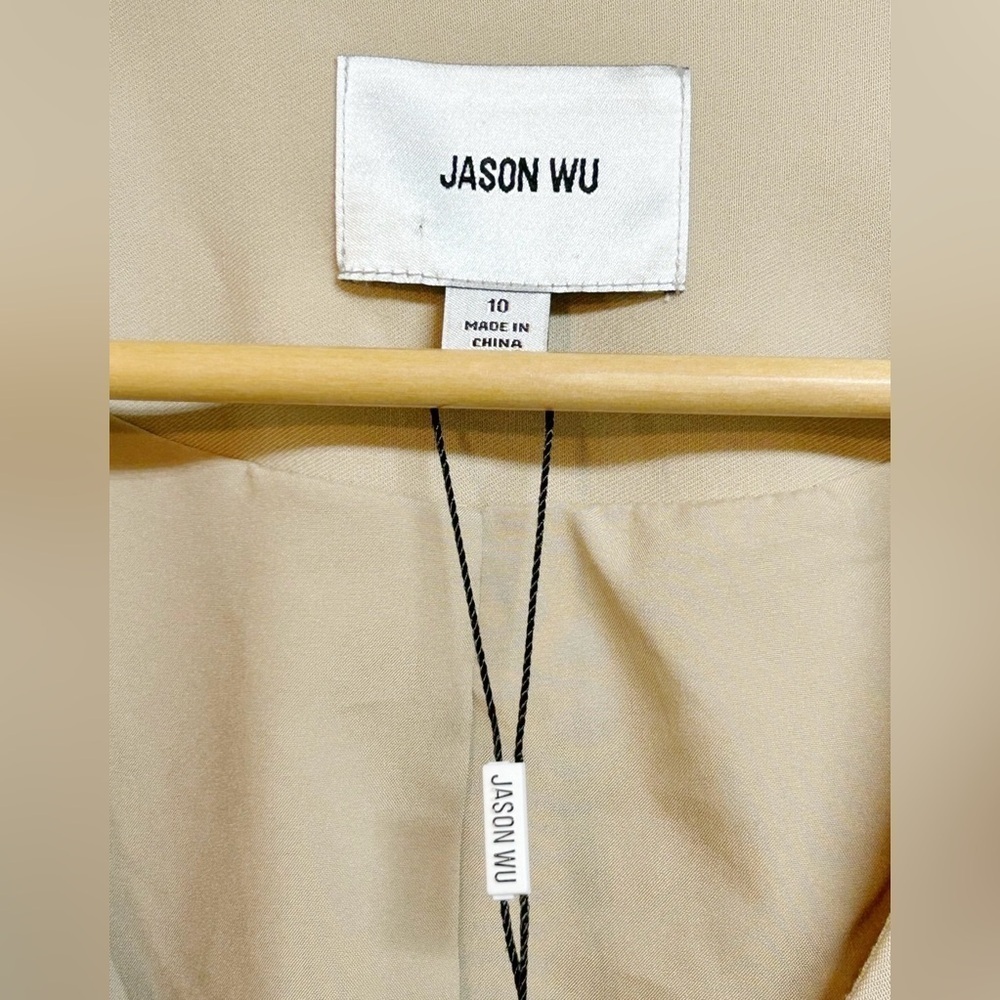 Jason Wu Blazer Light Khaki Gold Buttons Viscose Blend Size 10 NWT - Picture 5 of 5